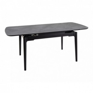 Stół ceramiczny rozkładany Sento 120-180x80cm szary efekt marmuru / czarny Signal