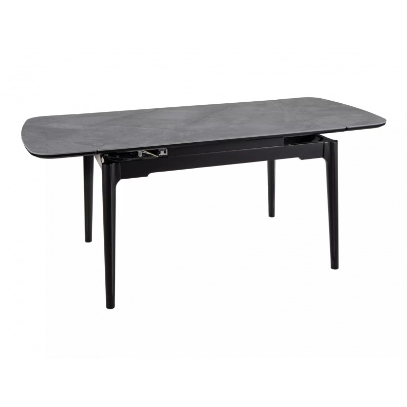 Stół ceramiczny rozkładany Sento 120-180x80cm szary efekt marmuru / czarny Signal