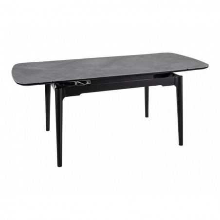 Stół ceramiczny rozkładany Sento 120-180x80cm szary efekt marmuru / czarny Signal