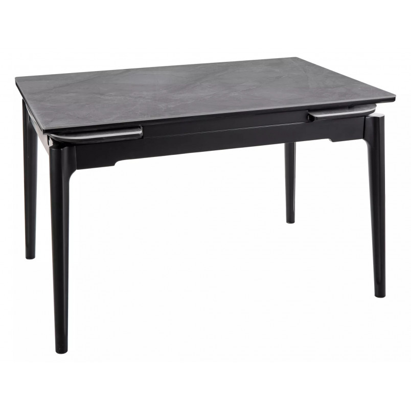 Stół ceramiczny rozkładany Sento 120-180x80cm szary efekt marmuru / czarny Signal