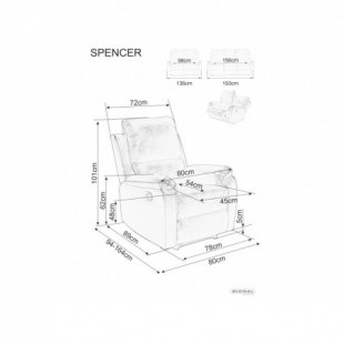 Sofa welurowa rozkładana Spencer II Raven 136cm szara Signal