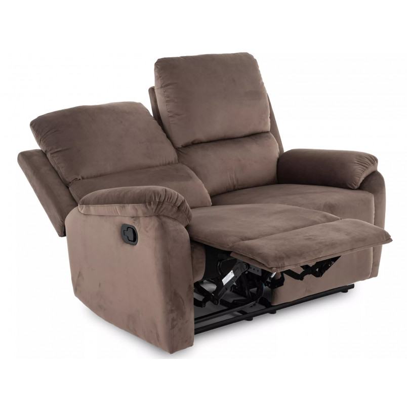 Sofa welurowa rozkładana Spencer II Velvet 136cm cappuccino Signal