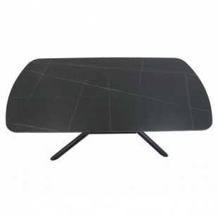 Stół ceramiczny rozkładany Vector 180-220x90cm czarny efekt marmuru / czarny Signal