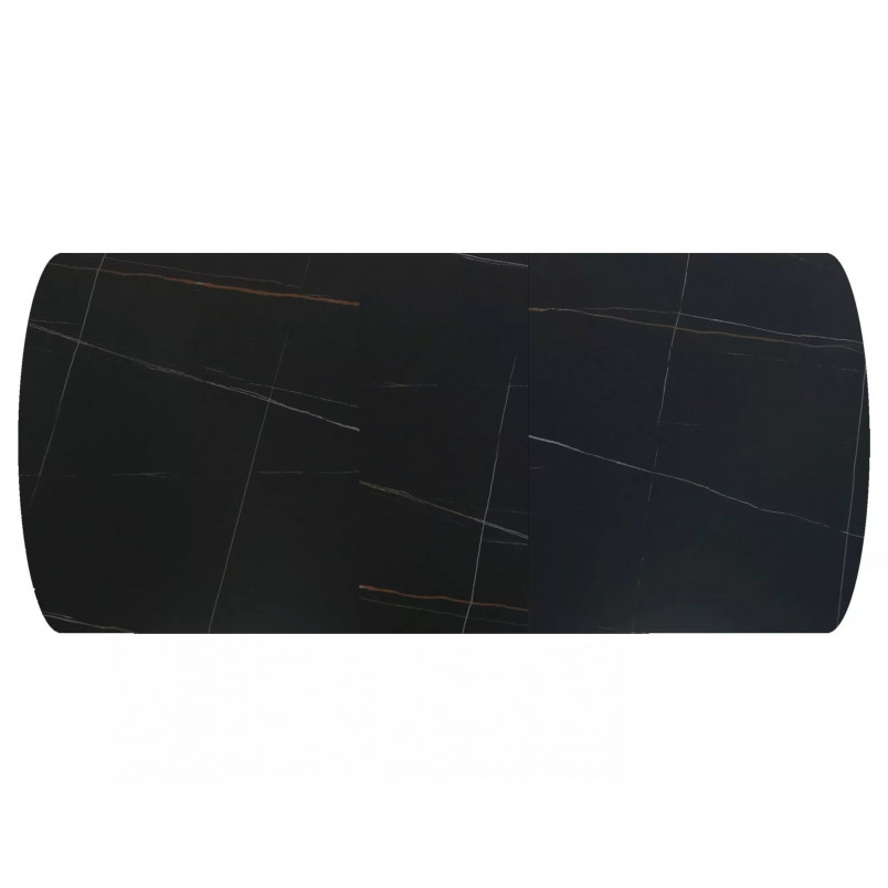 Stół ceramiczny rozkładany Vector 180-220x90cm czarny efekt marmuru / czarny Signal
