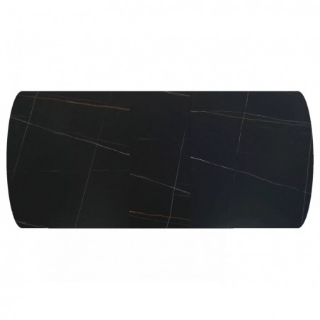 Stół ceramiczny rozkładany Vector 180-220x90cm czarny efekt marmuru / czarny Signal