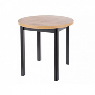 Stół okrągły Adam 80cm dąb artisan / czarny mat Signal