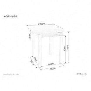 Stół okrągły Adam 80cm dąb artisan / czarny mat Signal