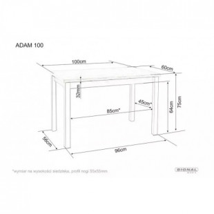 Stół prostokątny Adam 100x60cm dąb cremona torro / kaszmir Signal