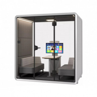 Kabina akustyczna dwu/czteroosobowa Large Booth 3D biało-szara Signal