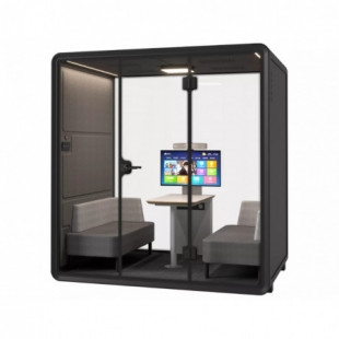 Kabina akustyczna dwu/czteroosobowa Large Booth 3D czarno-szara Signal