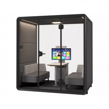 Kabina akustyczna dwu/czteroosobowa Large Booth 3D czarno-szara Signal