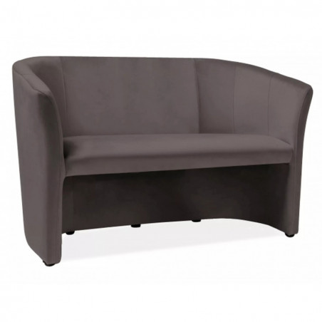 Sofa 2-osobowa welurowa TM-2 Velvet 126cm szara Signal