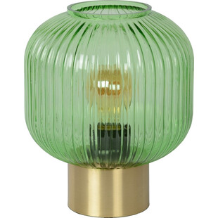 Lampa stołowa szklana retro Maloto Zielony/Mosiądz marki Lucide