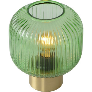 Lampa stołowa szklana retro Maloto Zielony/Mosiądz marki Lucide