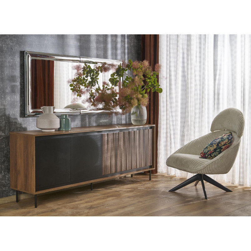 Lustro ścienne glamour Abisso 162x72cm srebrne Halmar