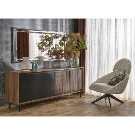 Lustro ścienne glamour Abisso 162x72cm srebrne Halmar