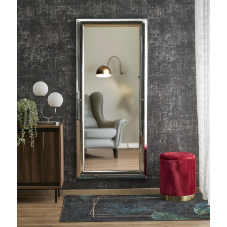 Lustro ścienne glamour Abisso 162x72cm srebrne Halmar