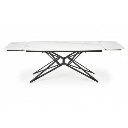 Stół rozkładany nowoczesny Alfredo 160-240x91cm biały marmur / czarny Halmar