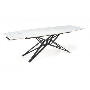Stół rozkładany nowoczesny Alfredo 160-240x91cm biały marmur / czarny Halmar