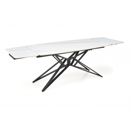 Stół rozkładany nowoczesny Alfredo 160-240x91cm biały marmur / czarny Halmar