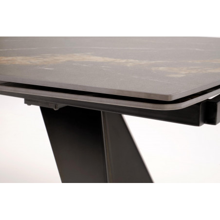 Stół rozkładany nowoczesny Armani 165-241x90cm czarny marmur / czarny Halmar