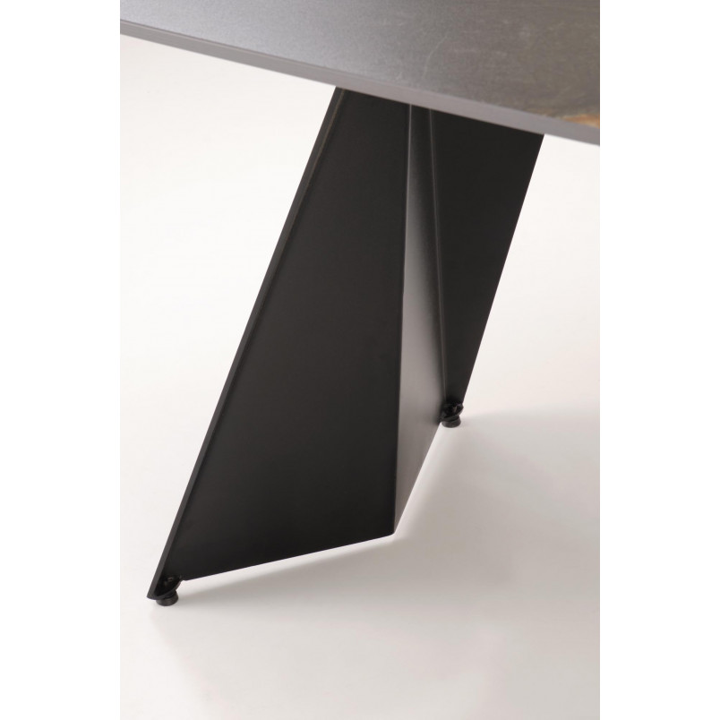 Stół rozkładany nowoczesny Armani 165-241x90cm czarny marmur / czarny Halmar