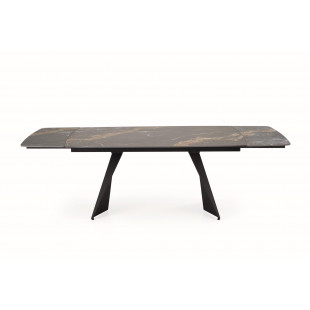Stół rozkładany nowoczesny Armani 165-241x90cm czarny marmur / czarny Halmar