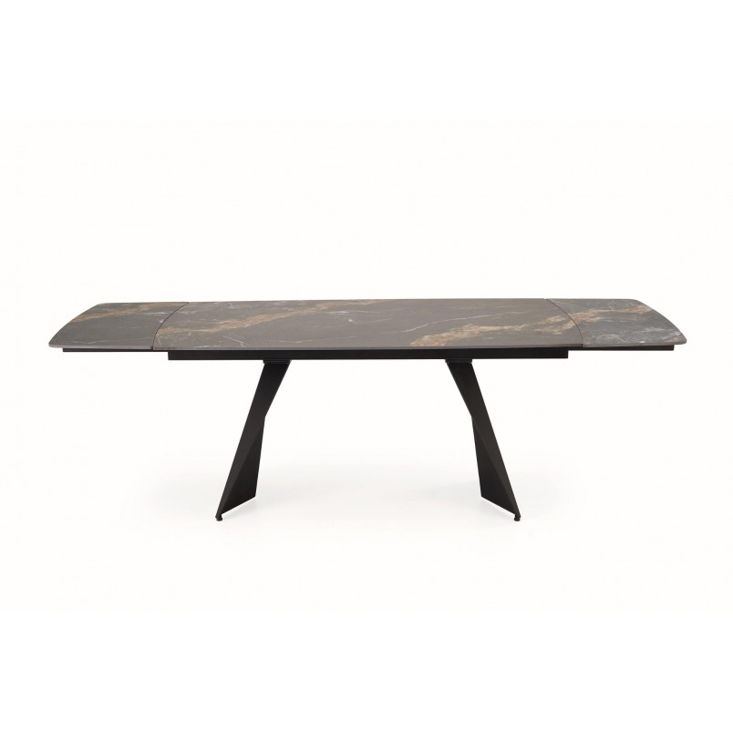 Stół rozkładany nowoczesny Armani 165-241x90cm czarny marmur / czarny Halmar