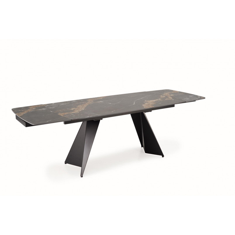 Stół rozkładany nowoczesny Armani 165-241x90cm czarny marmur / czarny Halmar