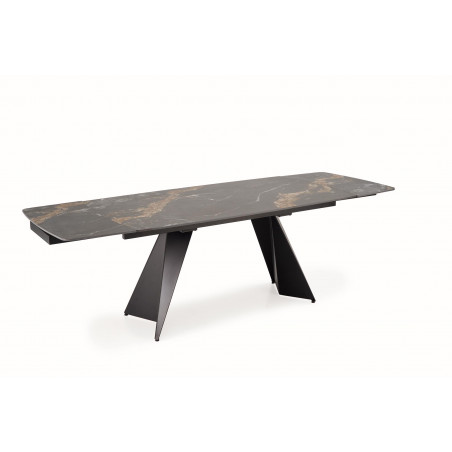 Stół rozkładany nowoczesny Armani 165-241x90cm czarny marmur / czarny Halmar