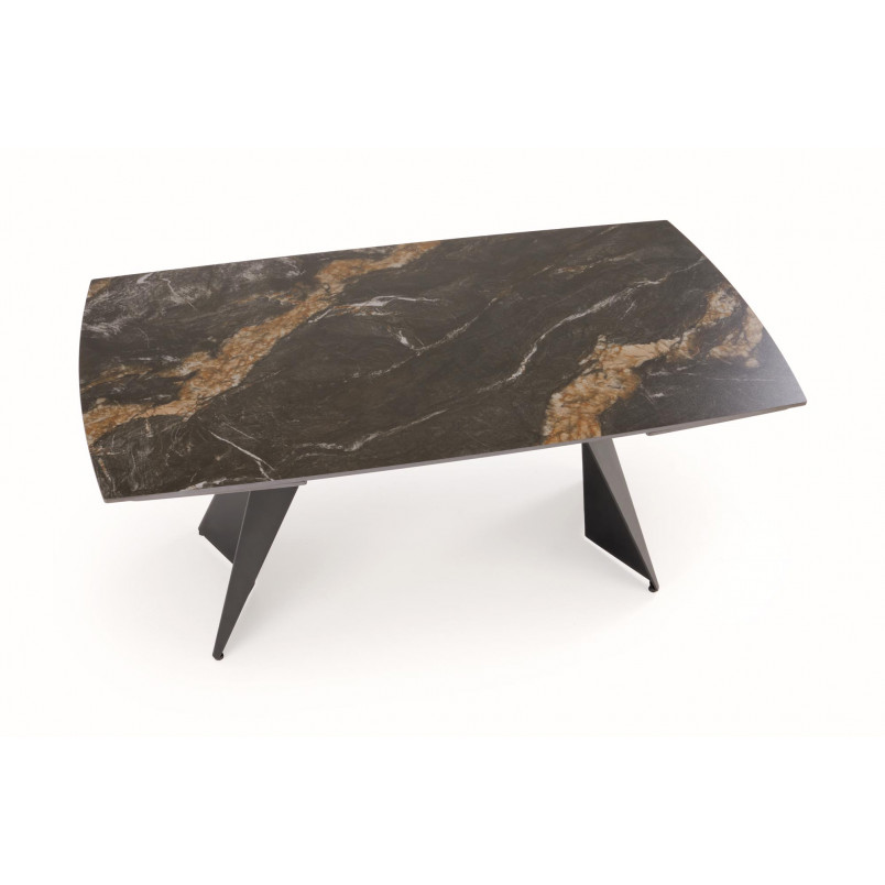 Stół rozkładany nowoczesny Armani 165-241x90cm czarny marmur / czarny Halmar