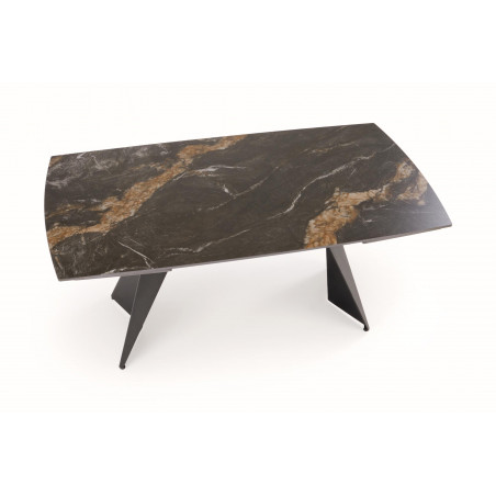 Stół rozkładany nowoczesny Armani 165-241x90cm czarny marmur / czarny Halmar
