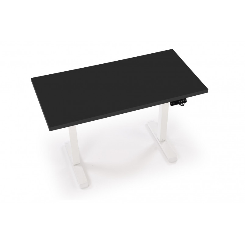 Biurko z regulacji wysokości B54 120x60cm blat - czarny, stelaż - biały Halmar