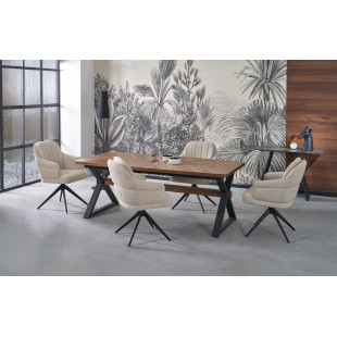 Stół rozkładany w jodełkę Baron 200-350x100cm orzech / czarny Halmar