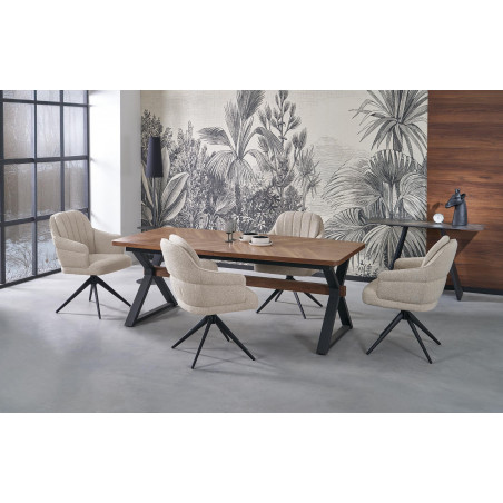 Stół rozkładany w jodełkę Baron 200-350x100cm orzech / czarny Halmar