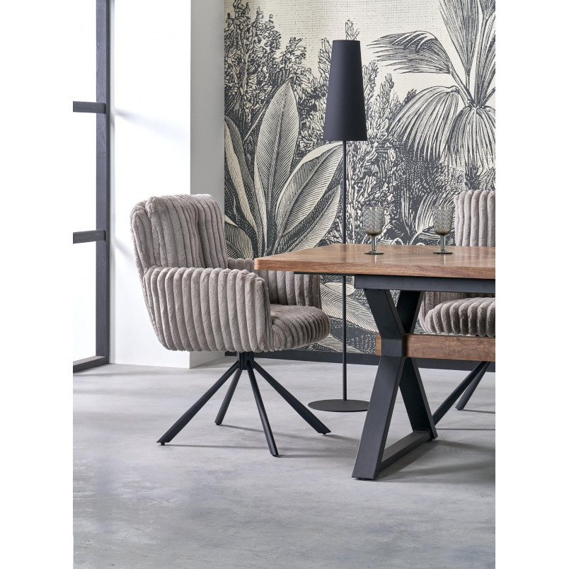 Stół rozkładany w jodełkę Baron 200-350x100cm orzech / czarny Halmar