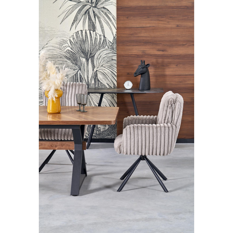 Stół rozkładany w jodełkę Baron 200-350x100cm orzech / czarny Halmar