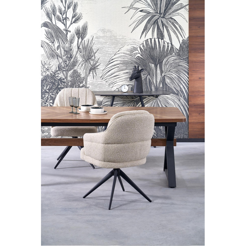 Stół rozkładany w jodełkę Baron 200-350x100cm orzech / czarny Halmar