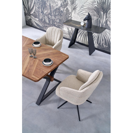 Stół rozkładany w jodełkę Baron 200-350x100cm orzech / czarny Halmar