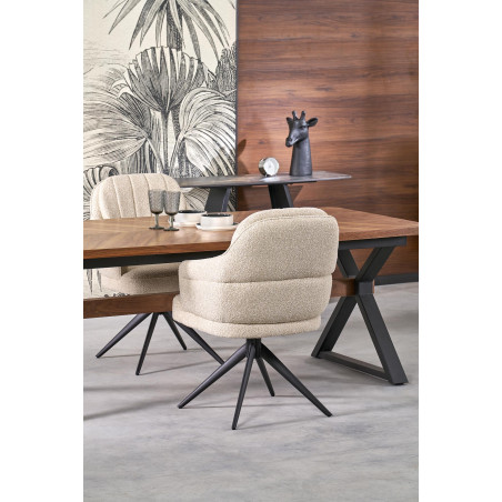 Stół rozkładany w jodełkę Baron 200-350x100cm orzech / czarny Halmar