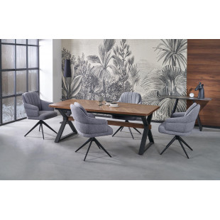 Stół rozkładany w jodełkę Baron 200-350x100cm orzech / czarny Halmar