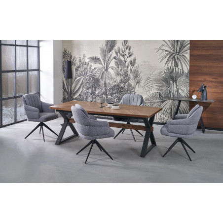 Stół rozkładany w jodełkę Baron 200-350x100cm orzech / czarny Halmar