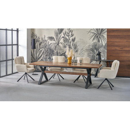 Stół rozkładany w jodełkę Baron 200-350x100cm orzech / czarny Halmar
