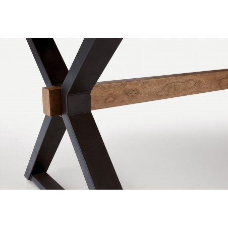 Stół rozkładany w jodełkę Baron 200-350x100cm orzech / czarny Halmar