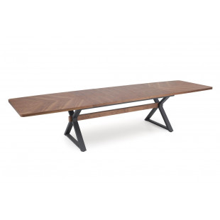 Stół rozkładany w jodełkę Baron 200-350x100cm orzech / czarny Halmar