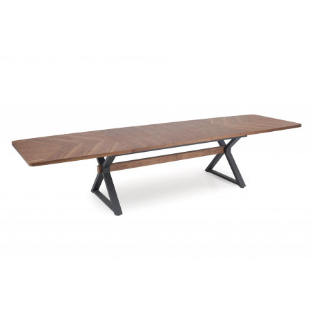 Stół rozkładany w jodełkę Baron 200-350x100cm orzech / czarny Halmar