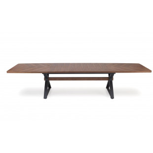 Stół rozkładany w jodełkę Baron 200-350x100cm orzech / czarny Halmar