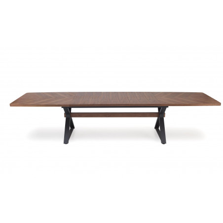 Stół rozkładany w jodełkę Baron 200-350x100cm orzech / czarny Halmar