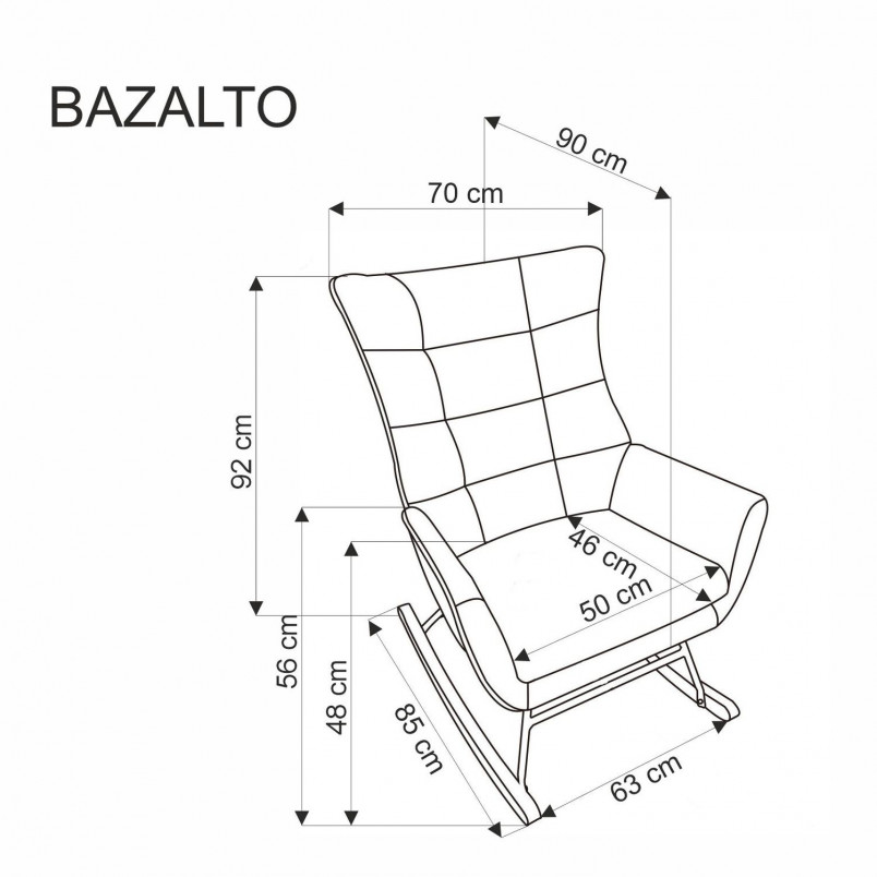 Fotel bujany welurowy Bazalto czarny Halmar