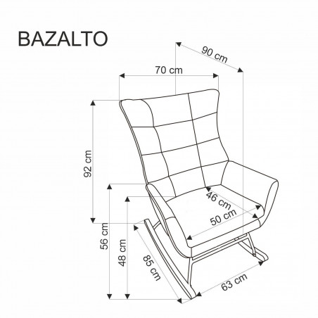 Fotel bujany welurowy Bazalto czarny Halmar